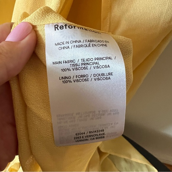 Reformation Leilani Dress sunshine yellow size 6 viscose - Picture 5 of 7